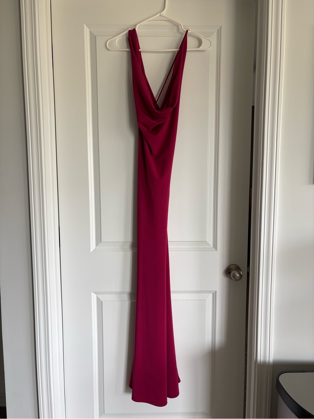 Zara Fuchsia Sleeveless Draped Neck Dress